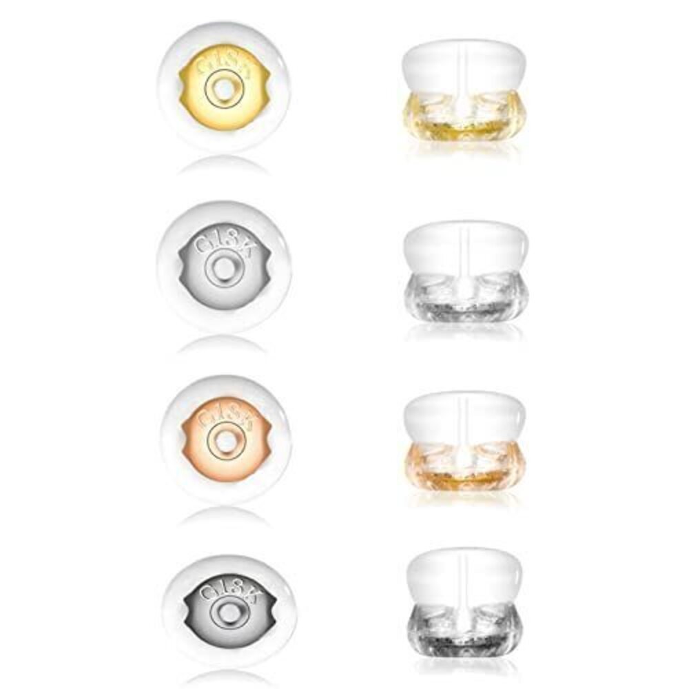 4185 Earring Backs,18K Gold Silicone Earring Backs for Studs/Droopy
